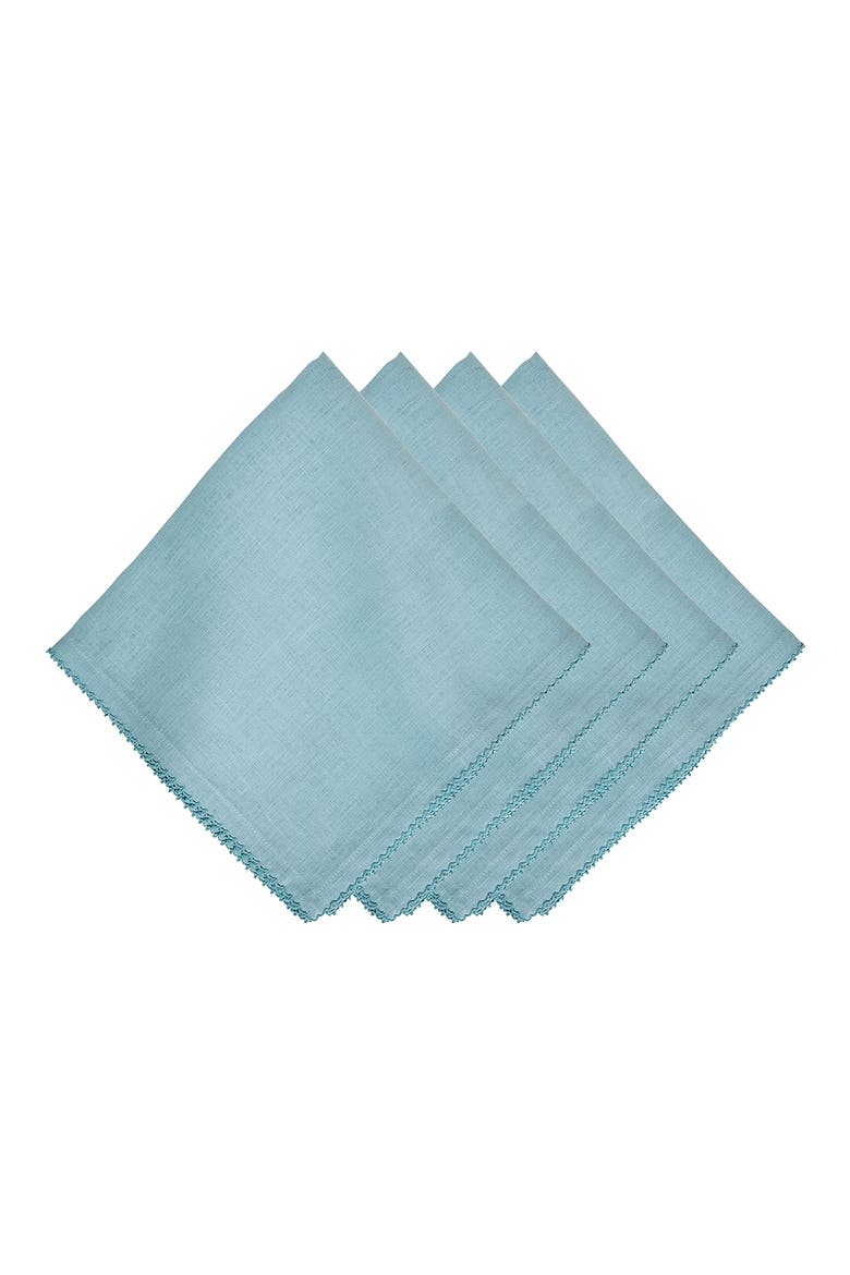 Set of 4 Berry Scallop Linen Napkins, Main, color, LIGHT BLUE