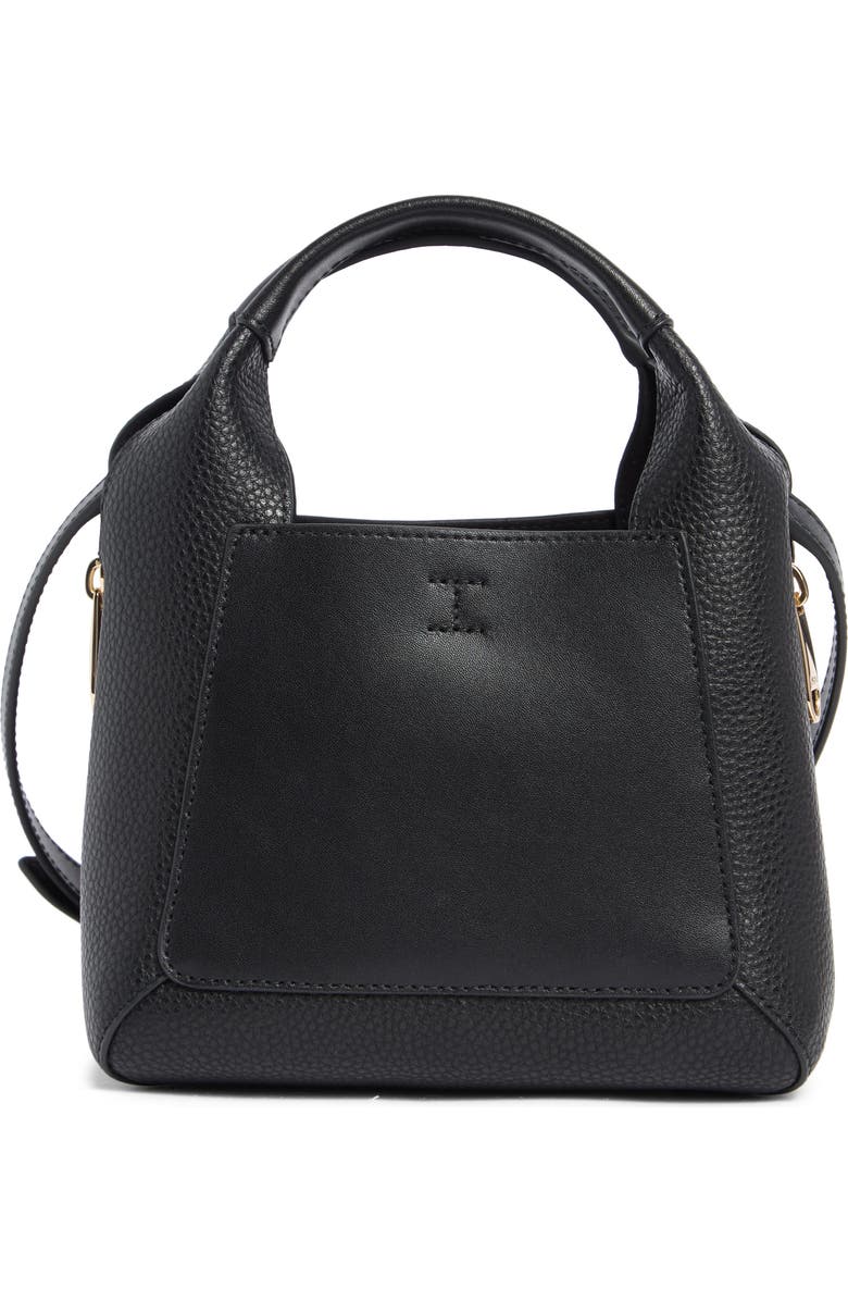 Furla Miagilda Mini Leather Tote, Main, color, Nero