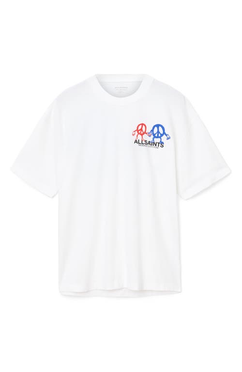 Allsaints Bedfellow Short Sleeved Crewneck Tee In White