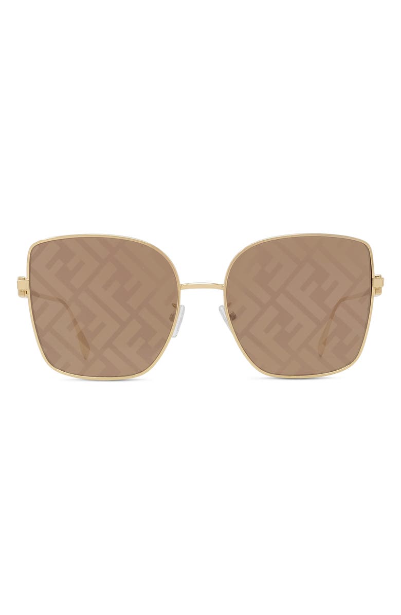 Fendi 'Fendi Baguette 59mm Geometric Sunglasses, Main, color, 