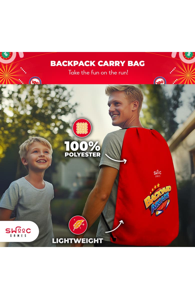 Swooc Games Backyard Arcade | 2-in-1 Bean Bag Toss Game for Kids, Alternate, color, Red