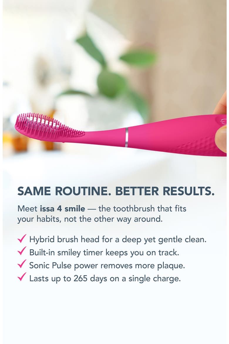ISSA 4 Baby Silicone Sonic Toothbrush, Alternate, color, PEARL PINK