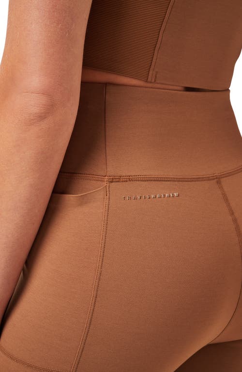 Travismathew Moveknit Bonded Pocket Leggings In Heather Chestnut