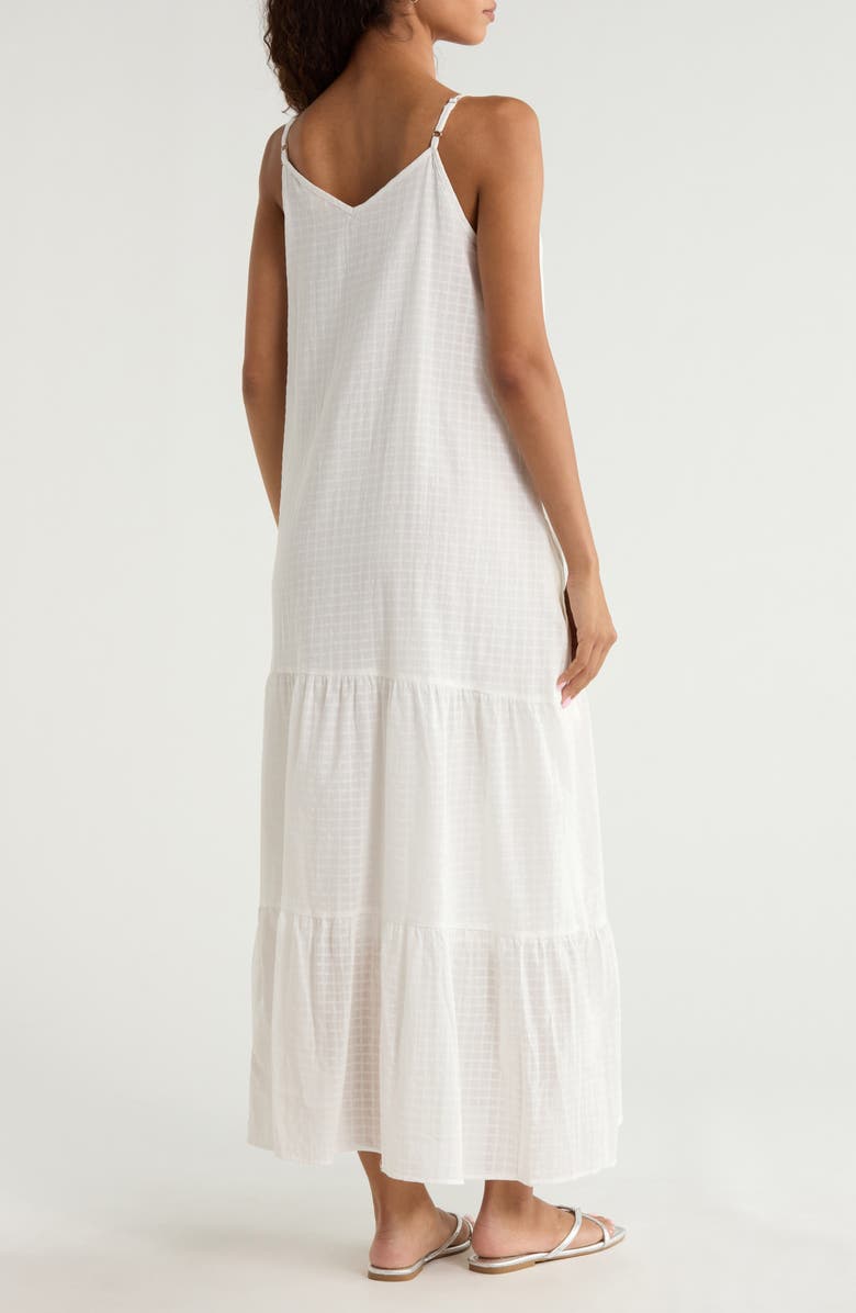 Elan Tiered Maxi Cover-Up Dress, Alternate, color, White