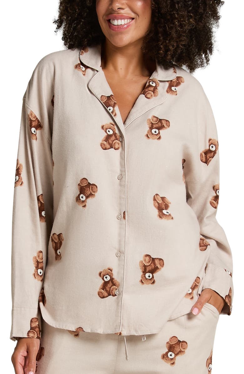 Hunkemöller Jacket Flannel Twill Bear, Main, color, Grey