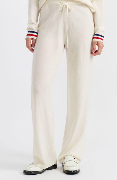 Shop Chinti & Parker Snoopy Nautical Wide Leg Wool Cashmere Pants In Cream/multi
