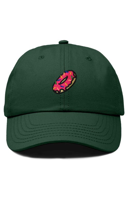 Dalix Donut Embroidered Adjustable Cap In Dark Green