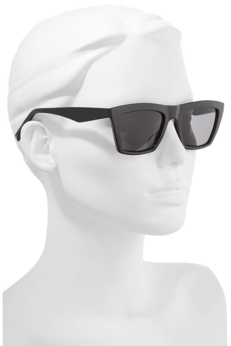 Kamilla 53mm Square Sunglasses, Alternate, color, BLACK/ SOLID SMOKE