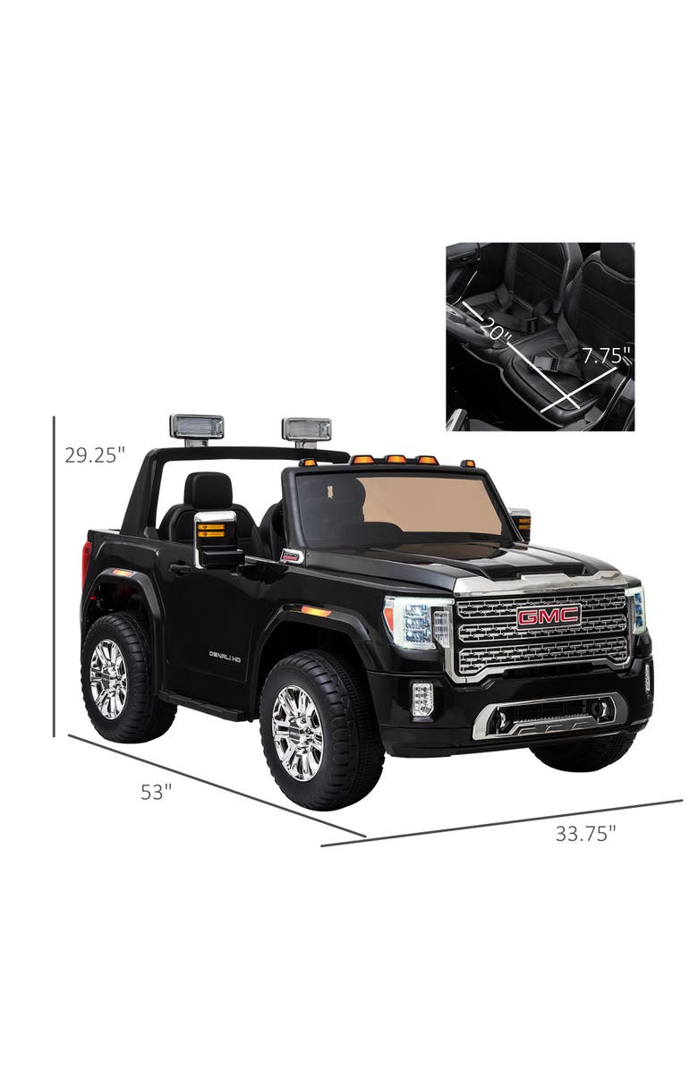 Aosom 12V Licensed GMC Sierra HD Ride on Truck with Remote Control, Four Wheel Suspension, Alternate, color, 
