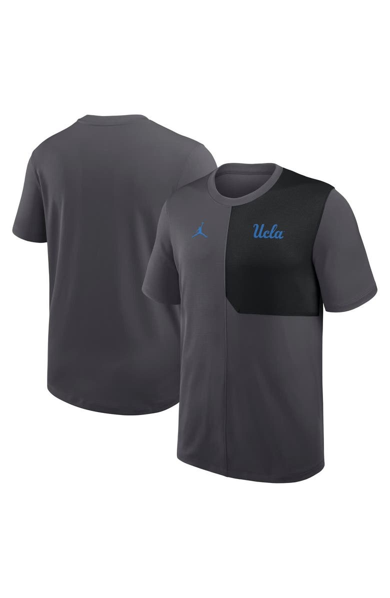 Jordan Brand Men's Jordan Brand Anthracite UCLA Bruins 2025 Sideline UV Performance Coach T-Shirt, Main, color, Anthracite