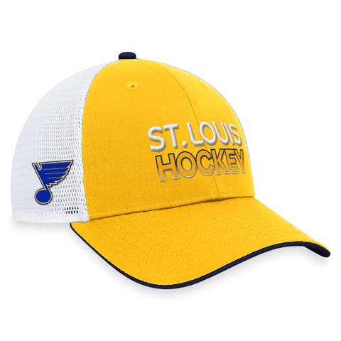 Men's Fanatics Branded Gold St. Louis Blues Authentic Pro Rink Trucker Adjustable Hat