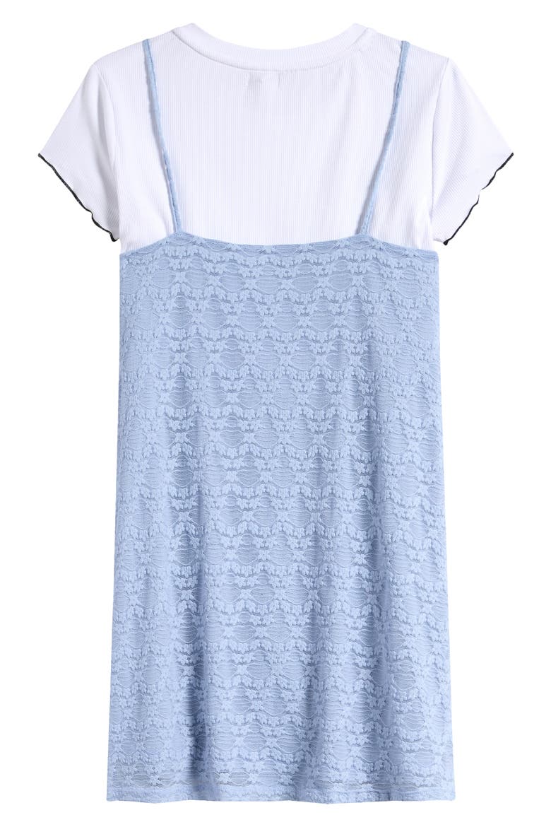Kids' T-Shirt & Lace Dress Set, Alternate, color, ZEN BLUE