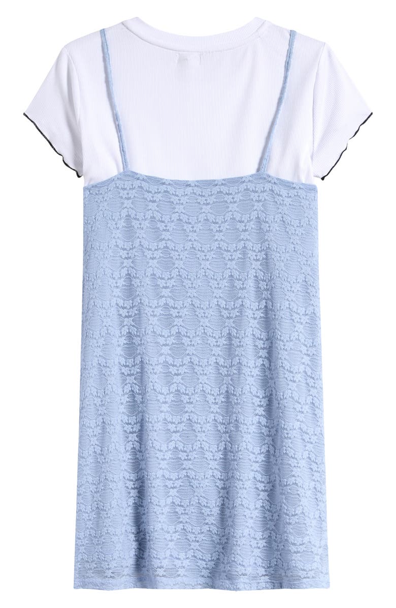 Love, Fire Kids' T-Shirt & Lace Dress Set, Alternate, color, Zen Blue
