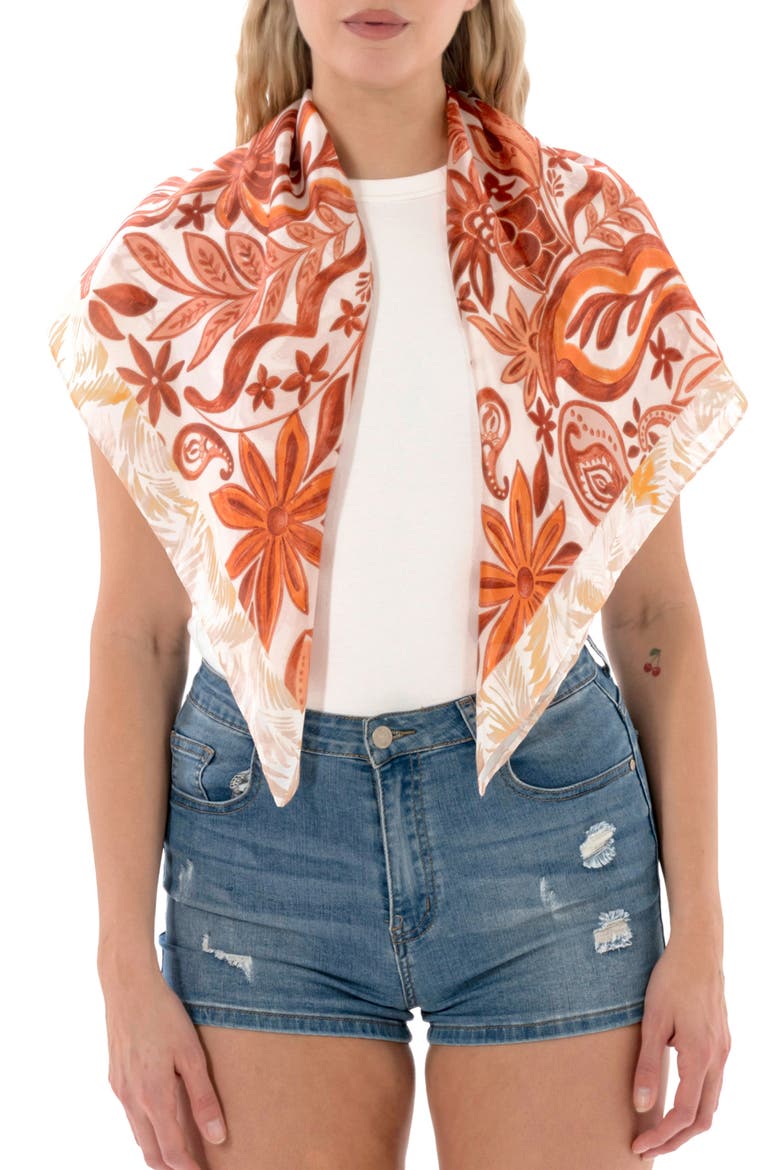 Paisley Square Scarf, Main, color, NATURAL
