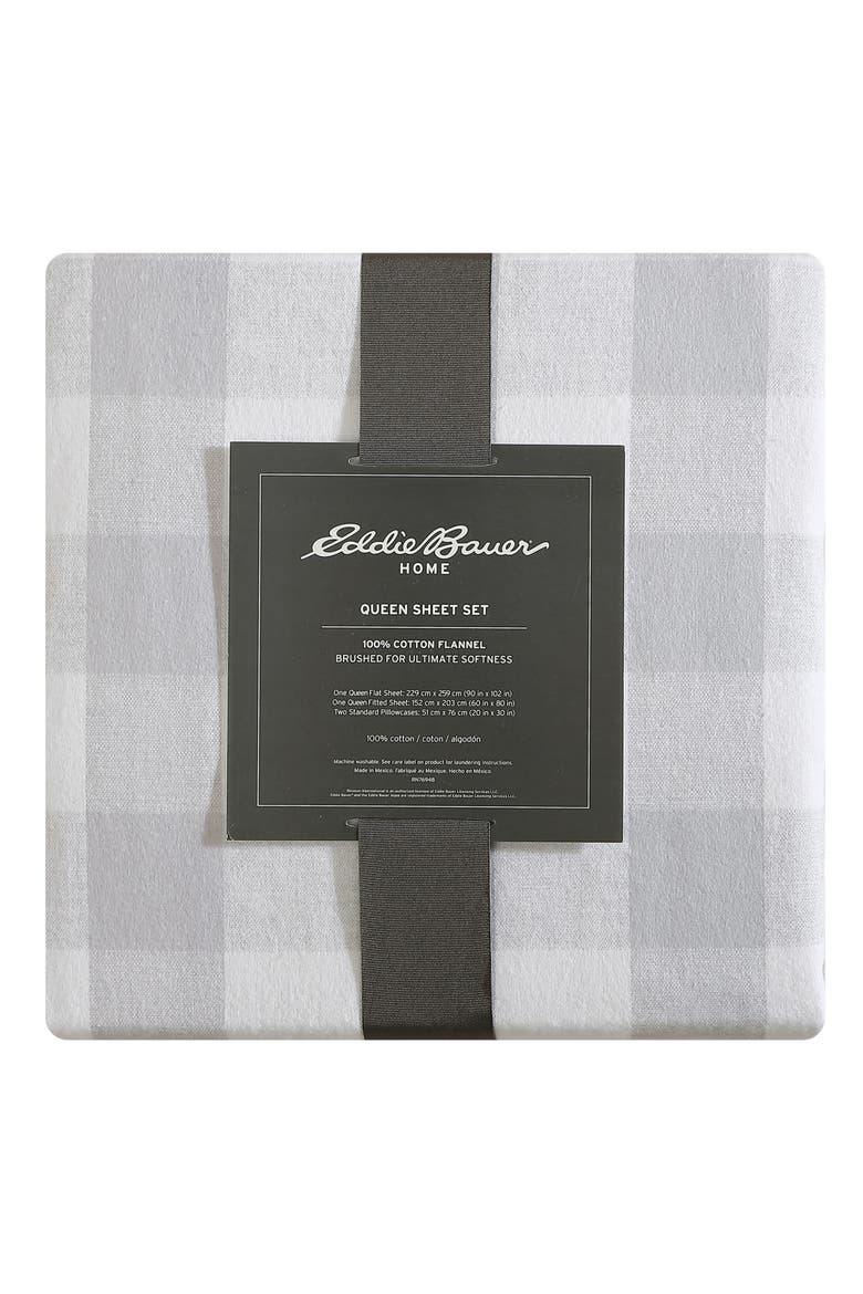 Lakehouse Plaid Sheet Set, Alternate, color, DARK GREY