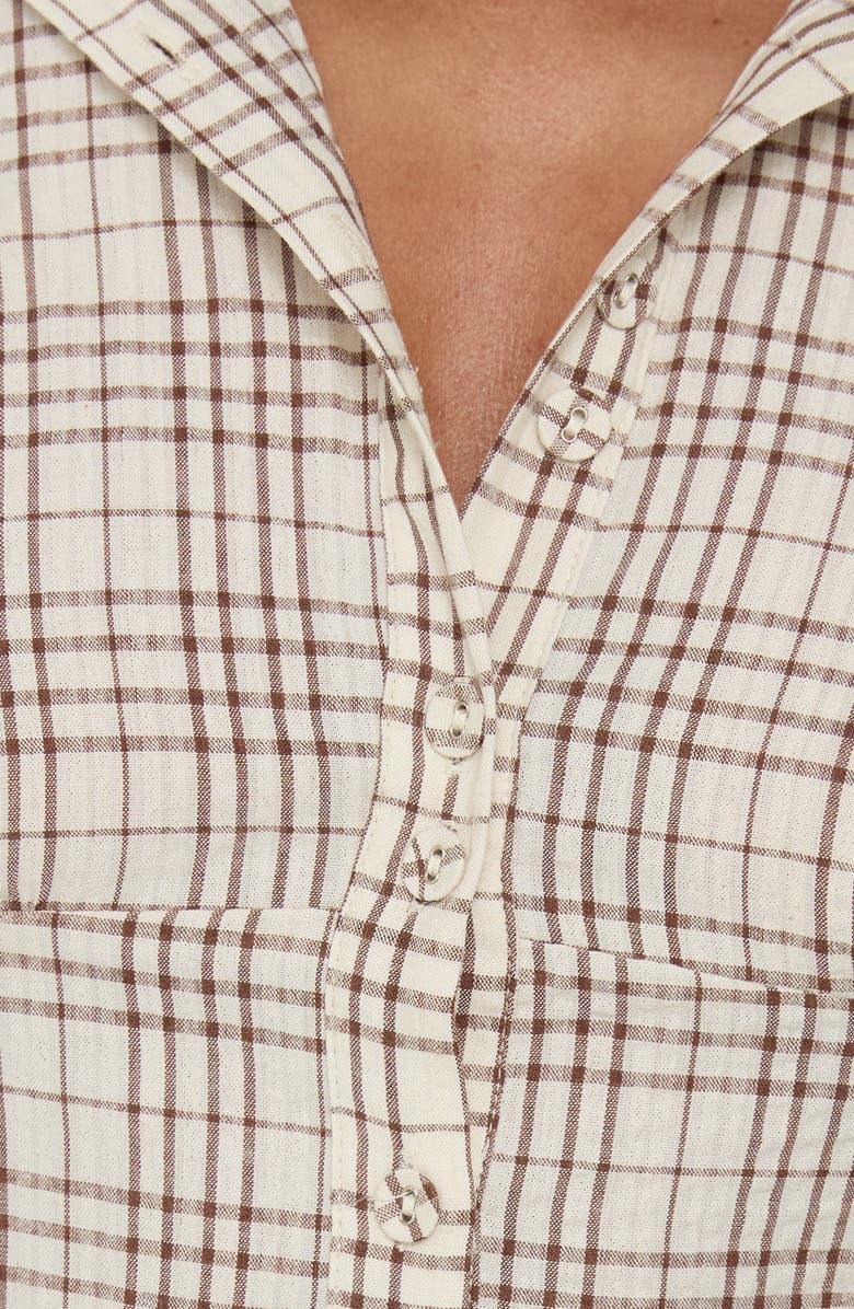 Princess Polly Cottesloe Plaid Cotton Button-Up Shirt, Alternate, color, 