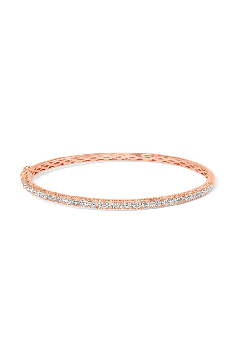 14K Gold 1.00 Cttw Half Eternity Diamond Bangle Bracelet, Main, color, Rose