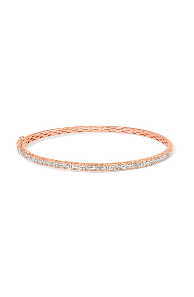 Haus of Brilliance 14K Gold 1.00 Cttw Half Eternity Diamond Bangle Bracelet, Main, color, Rose
