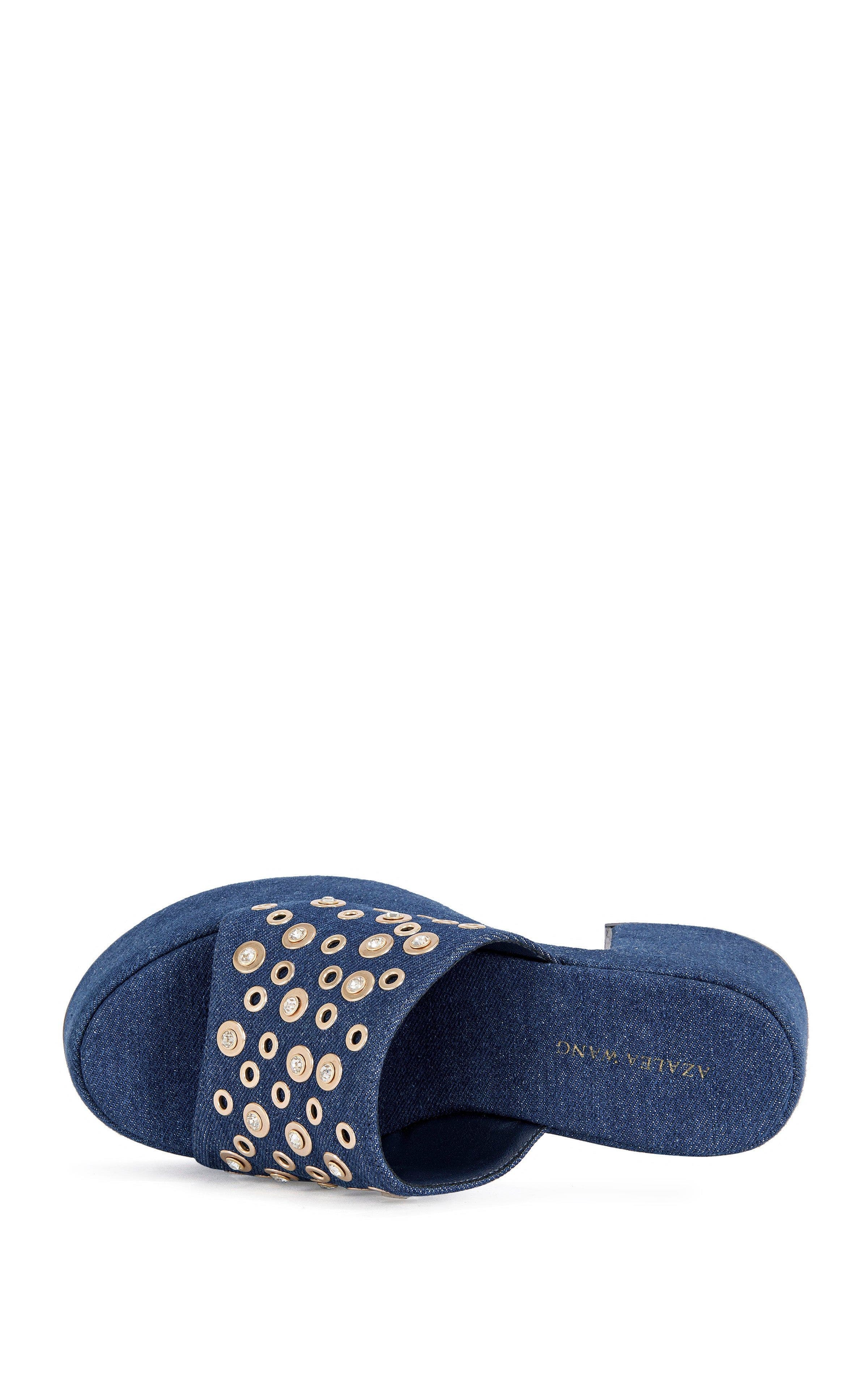 AZALEA WANG THEODORA-DENIM PLATFORM SANDAL - DENIM / 6 / BLOCK, Alternate, color, Denim