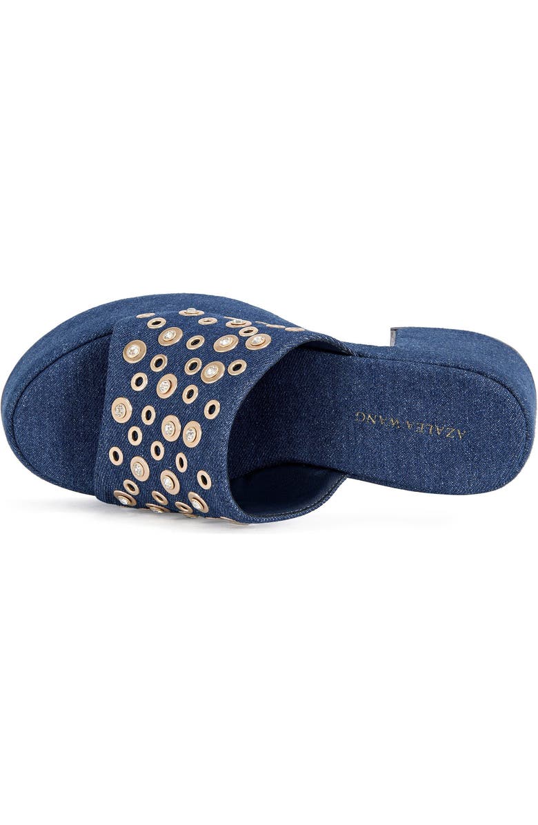 AZALEA WANG THEODORA-DENIM PLATFORM SANDAL - DENIM / 6 / BLOCK, Alternate, color, Denim