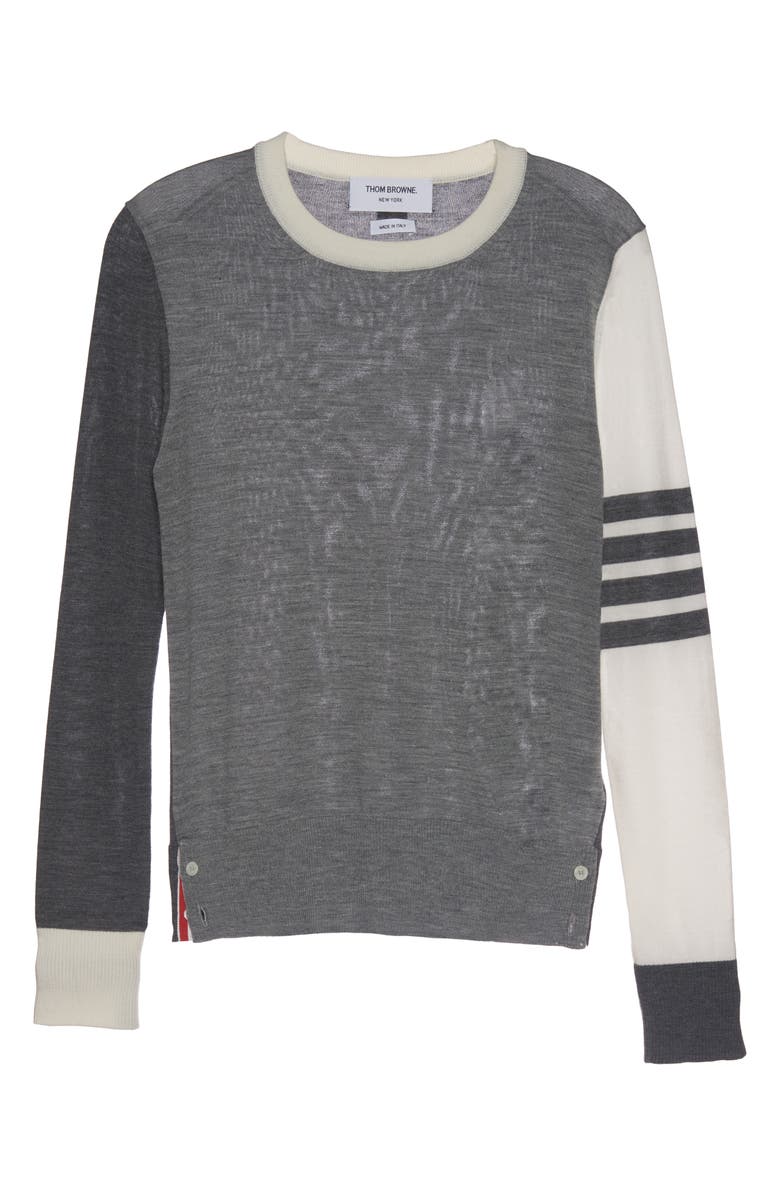 Thom Browne Fun-Mix 4-Bar Virgin Wool Sweater, Alternate, color, 