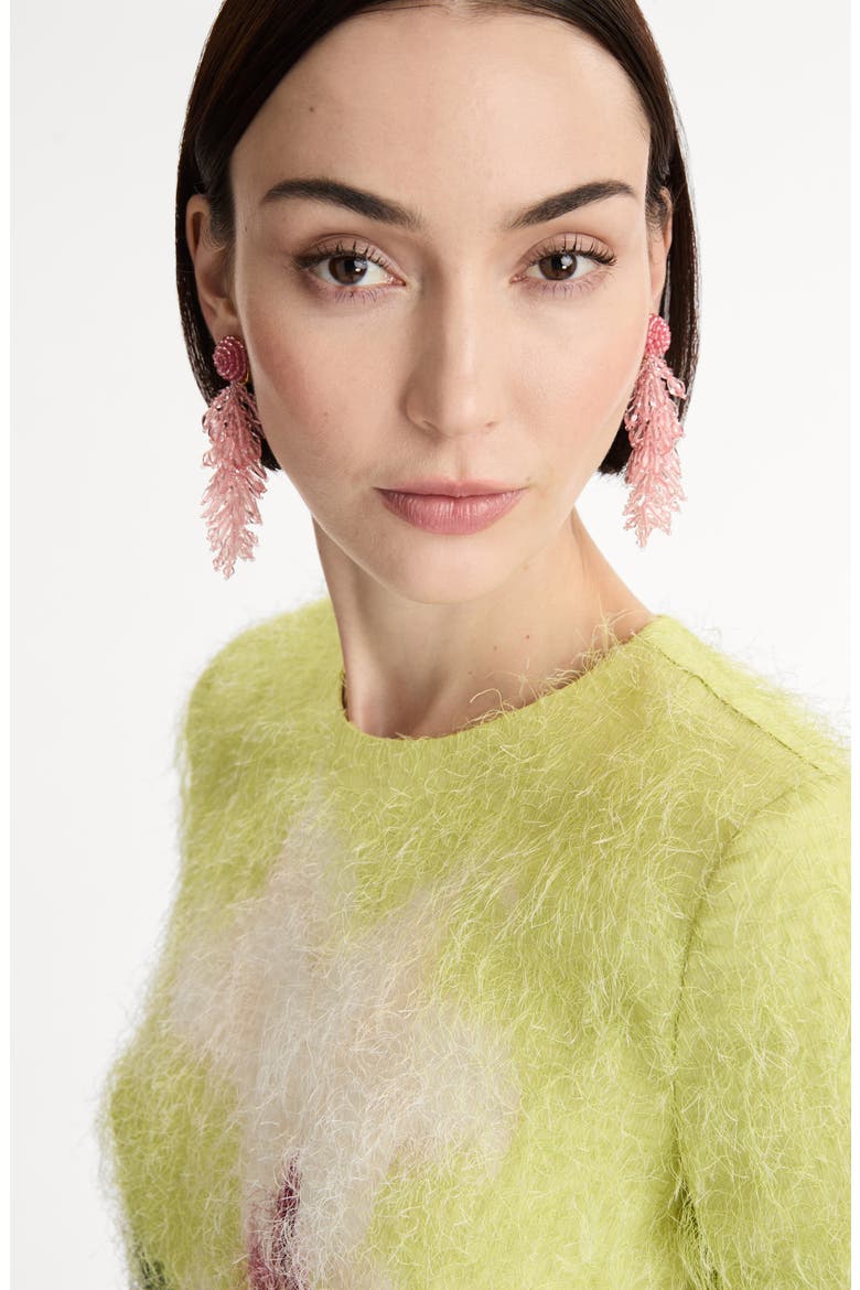 Cluster Tassel Earrings, Alternate, color, PINK