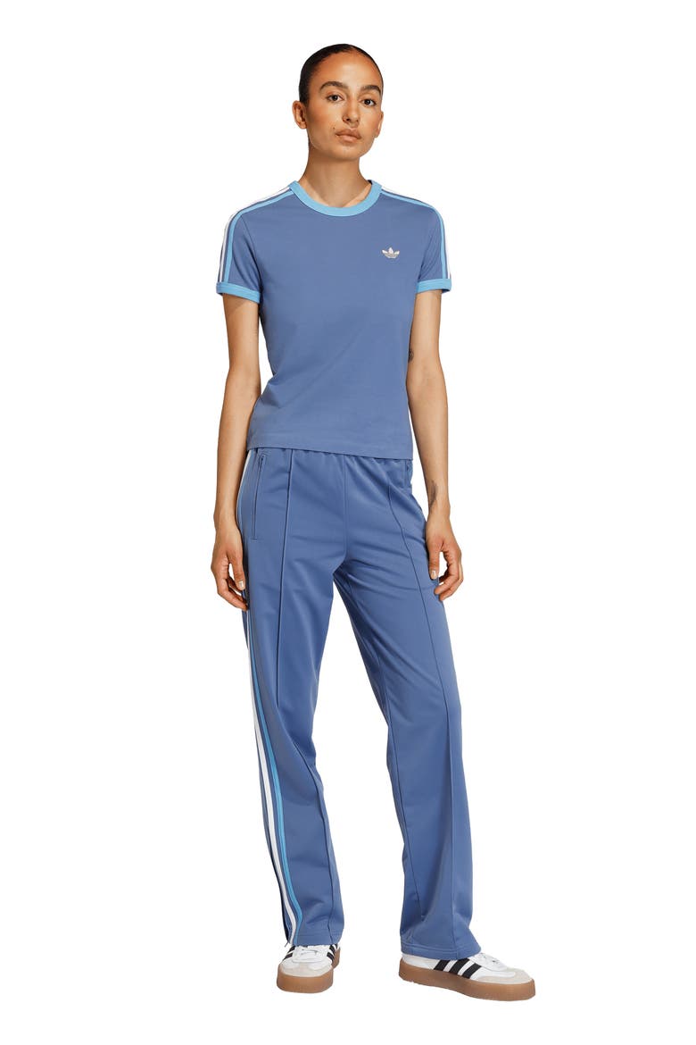 3-Stripes Slim Fit T-Shirt, Alternate, color, CREW BLUE/ LIGHT BLUE/ WHITE