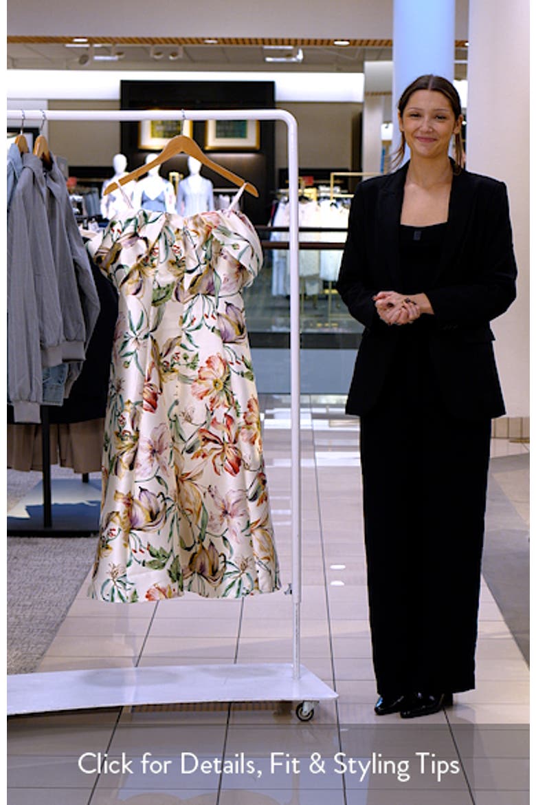Off-th-Shoulder Floral Midi Dress video