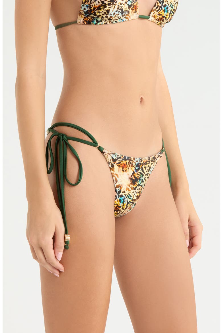 Side Tie Thong Bikini Bottoms, Alternate, color, SUNDAZE