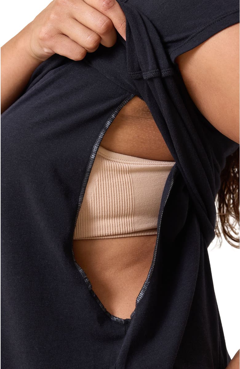 Kindred Bravely Slim Fit Modal Crewneck Nursing T-shirt, Alternate, color, Black