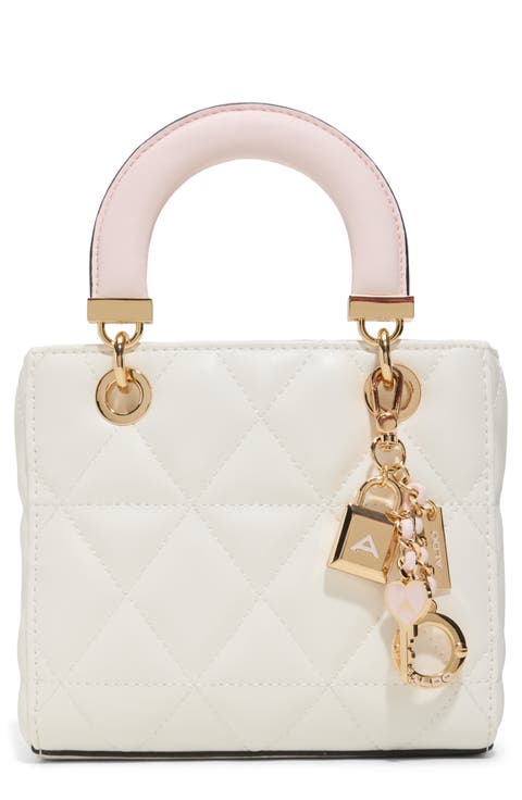 Florensee Quilted Faux Leather Top Handle Bag