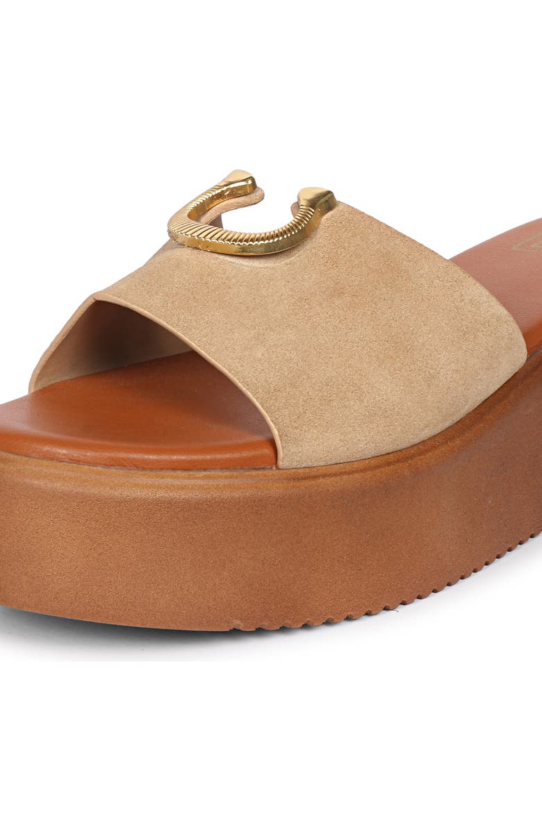 VIVI BLU Senna Platform Wedge Slide Sandal, Alternate, color, Beige