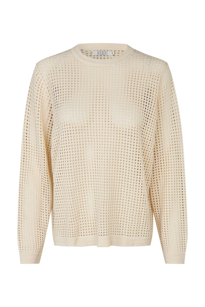 MaForavine Open Knit Sweater, Alternate, color, Whitecap