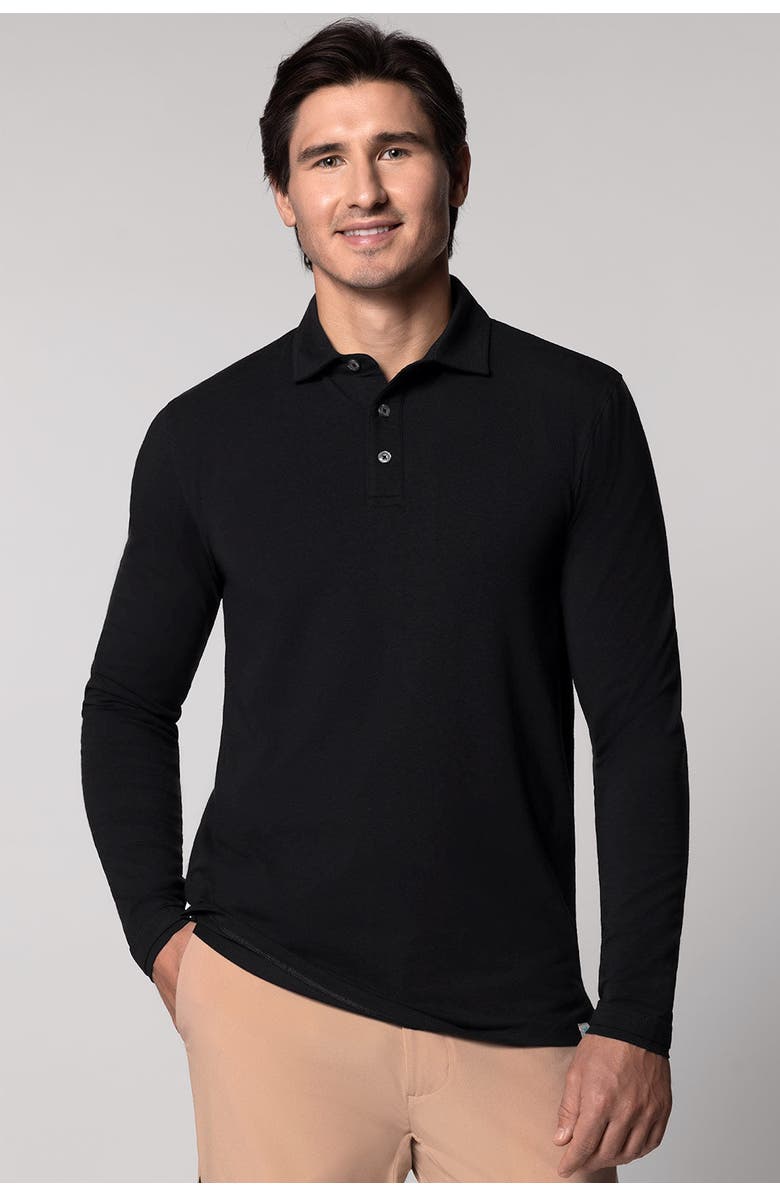 Coolibar Men's Polo - UPF 50+ Sun Protection - Bal Harbour, Alternate, color, Black
