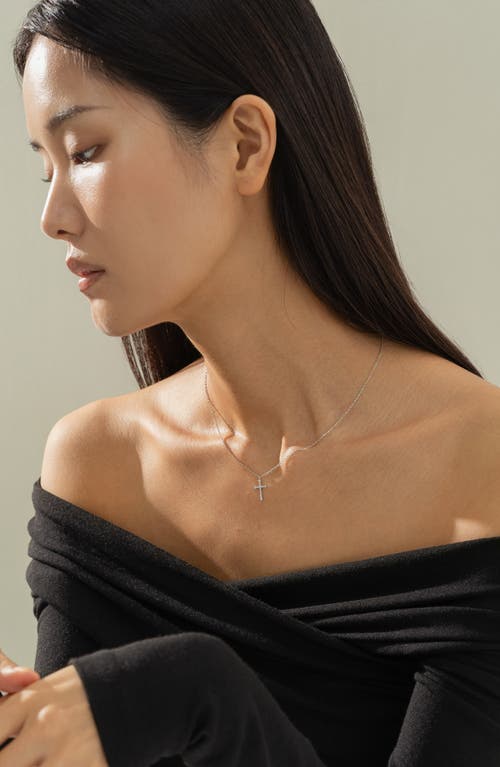 Bearfruit Jewelry 14k Gold Plated Lisette Crystal Cross Necklace Holiday Gift Guide In Metallic