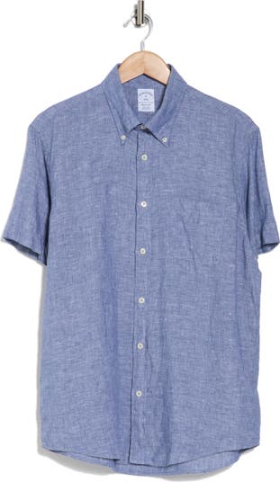 Sport Fit Linen Short Sleeve Button-Down Shirt