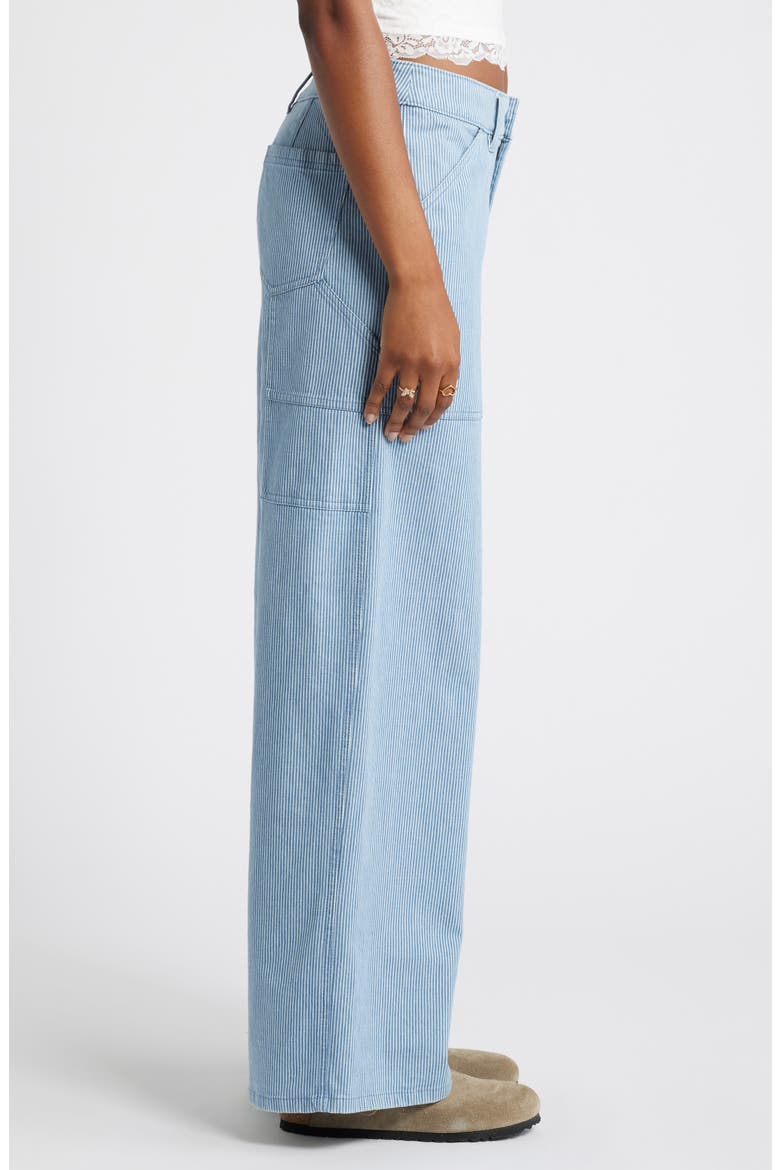 Workwear Stripe Wide Leg Jeans, Alternate, color, NAVY WORKWEAR STRIPE
