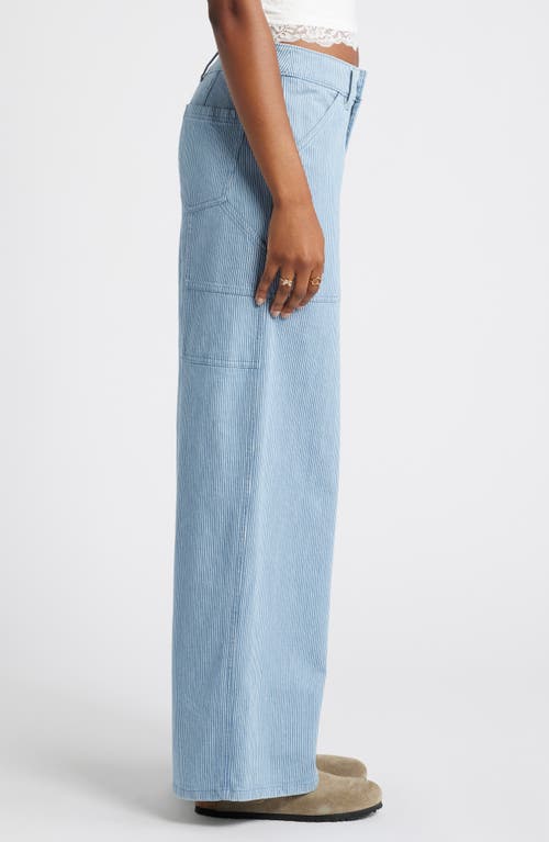Bp. Workwear Stripe Wide Leg Jeans In Navy Workwear Stripe