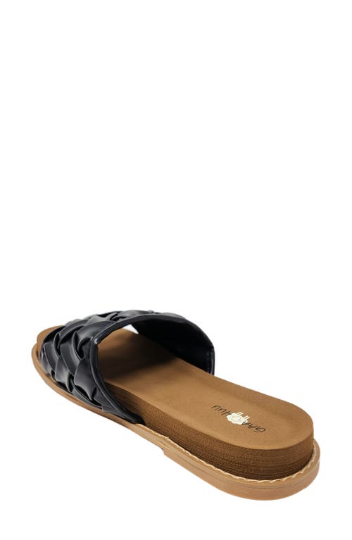 Gaahuu Woven Slide Sandal In Black