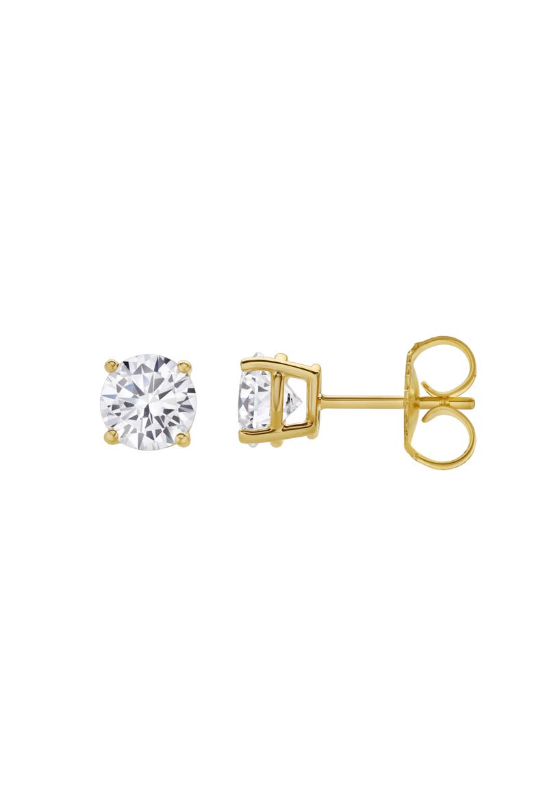 Valeria 1.25 Ct TW Lab Grown Round Diamond Studs 14K Gold Earrings, Main, color, 14K Yellow Gold