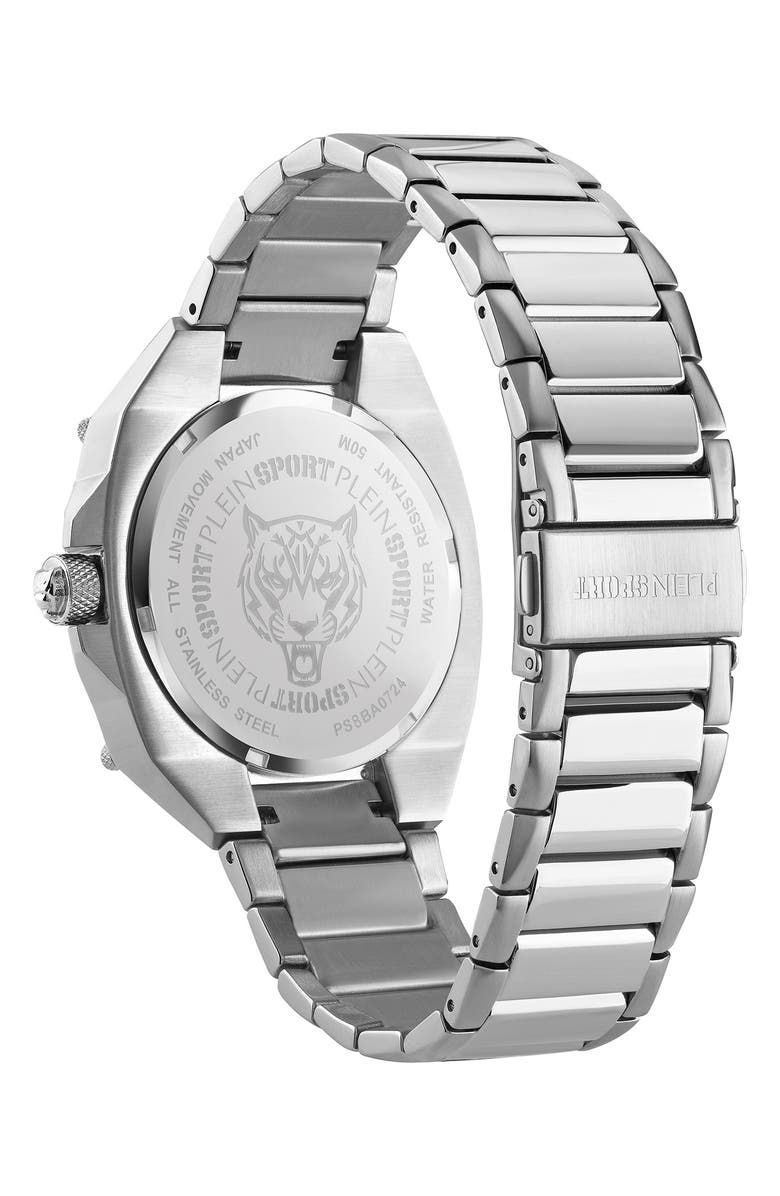 PLEIN SPORT Thunder Force Quartz Bracelet Watch, 47mm, Alternate, color, Stainless Steel