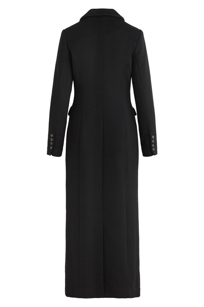 The Simon Double Breasted Longline Coat, Alternate, color, BLACK