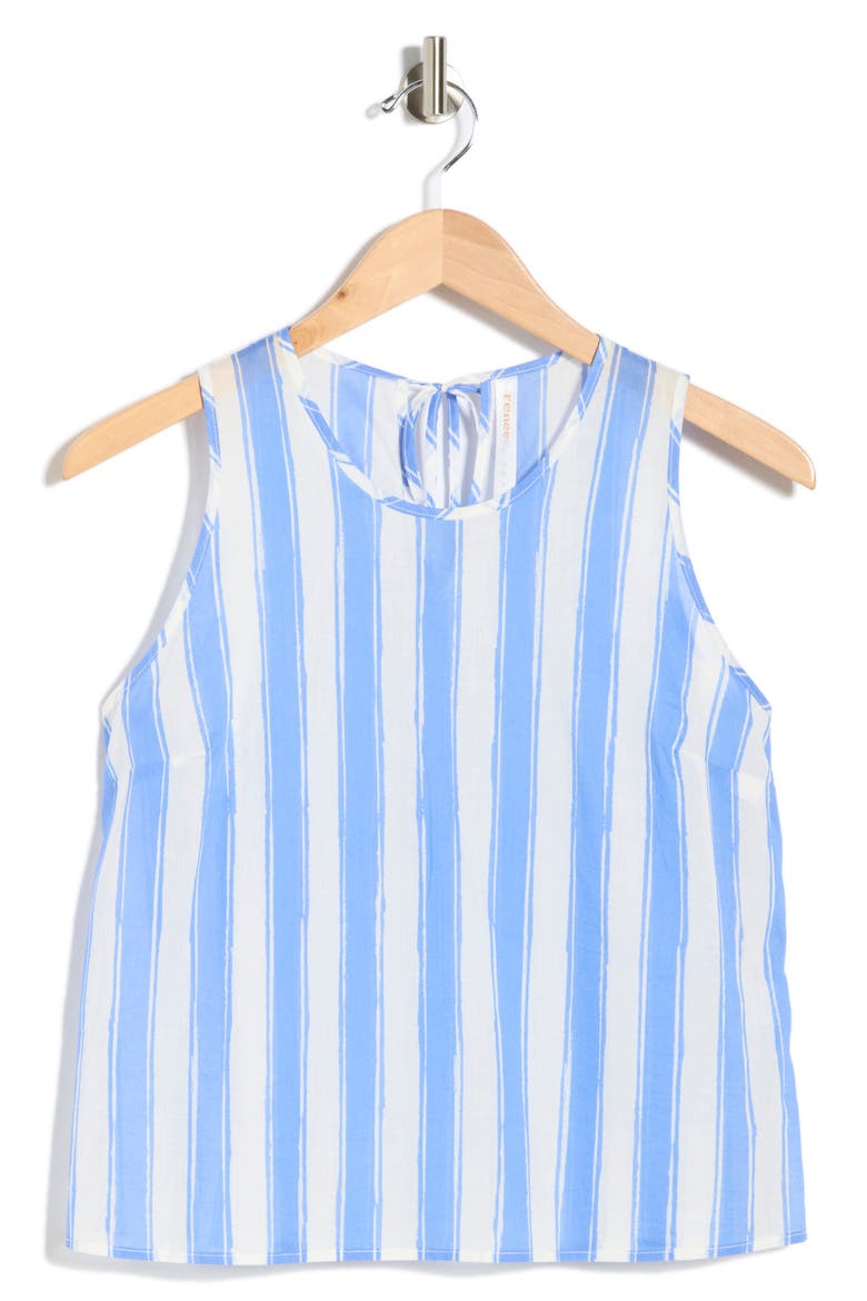 Striped Cotton Sleeveless Top, Alternate, color, BLUE/ WHITE