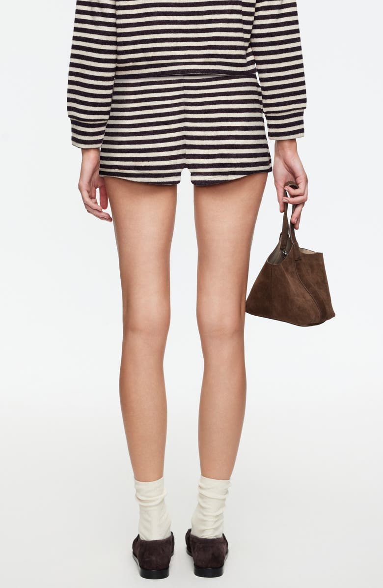 LIONESS Bloom Stripe Knit Shorts, Alternate, color, Beige Chocolate