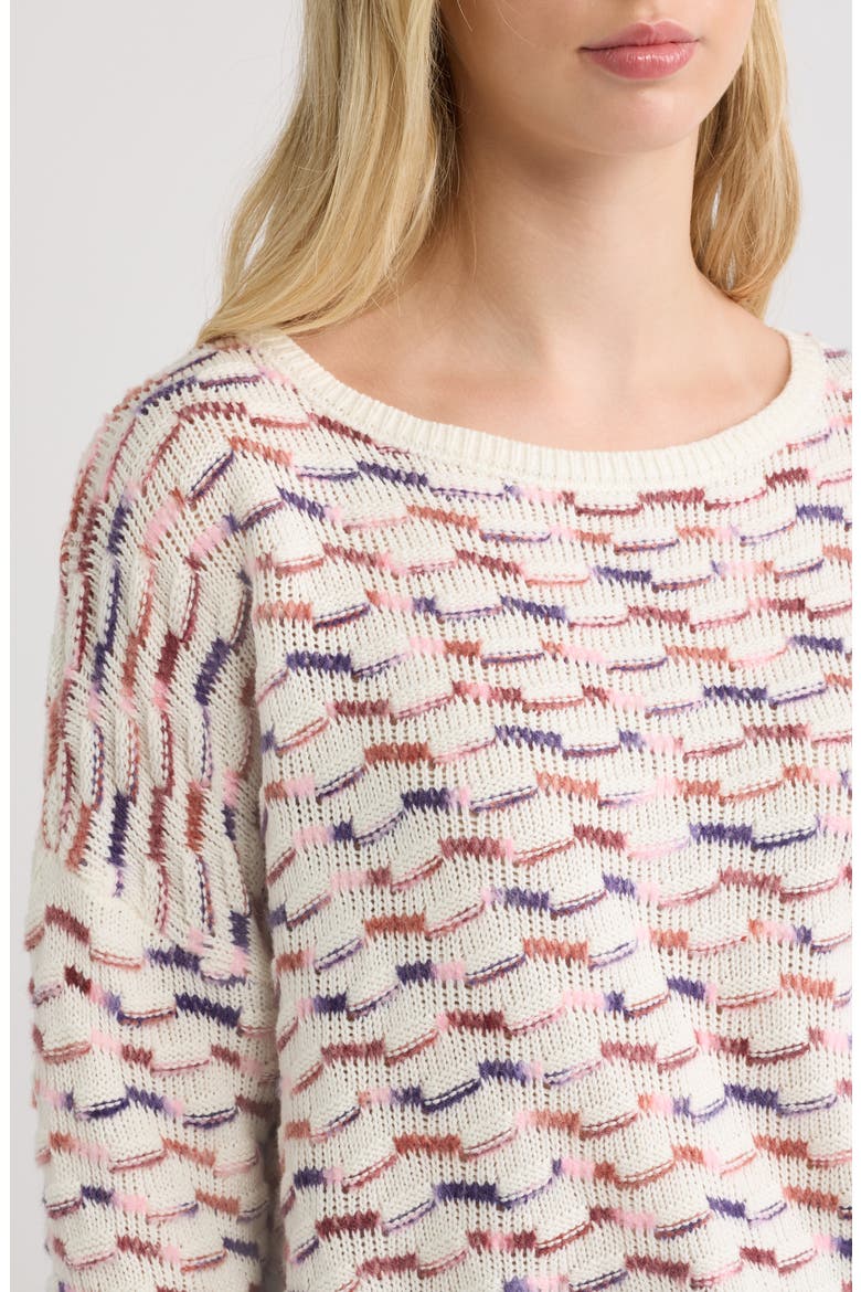 Wave Stitch Crop Pullover, Alternate, color, WHITE