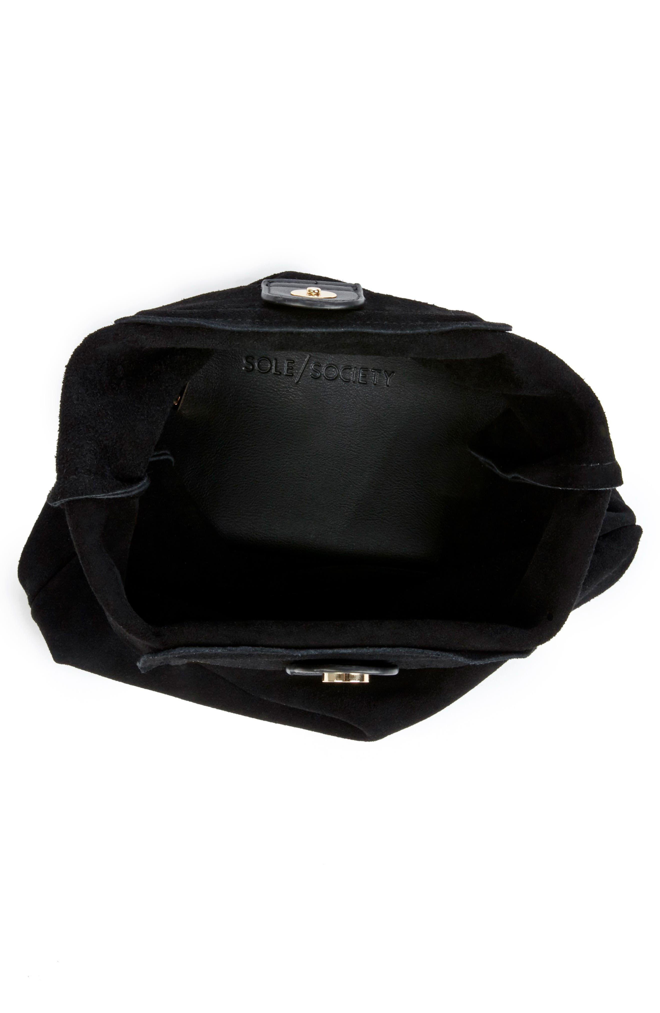 Sole Society Suede Foldover Clutch, Alternate, color, 
