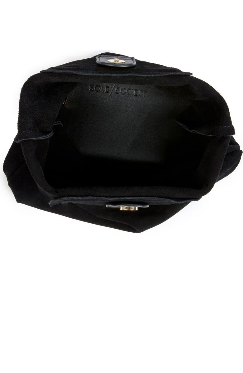 Sole Society Suede Foldover Clutch, Alternate, color,