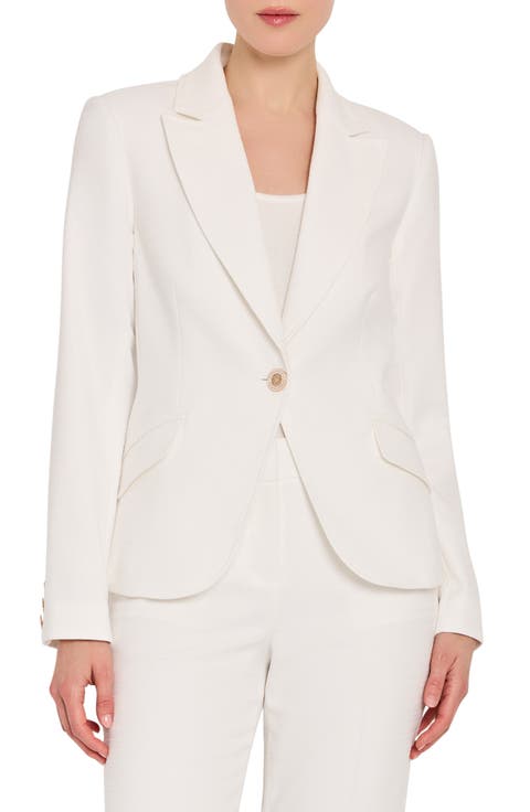 Tahari ASL One-Button Bouclé Blazer (Petite)