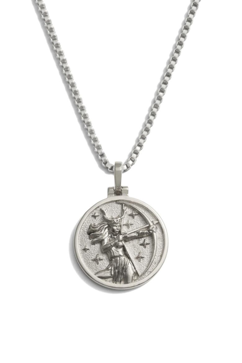 Goddess Pendant Necklace, Main, color, ARTEMIS/ SILVER