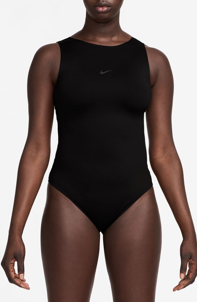 Nike Form Dri-FIT Bodysuit, Main, color, 011 Black/Dkskgy